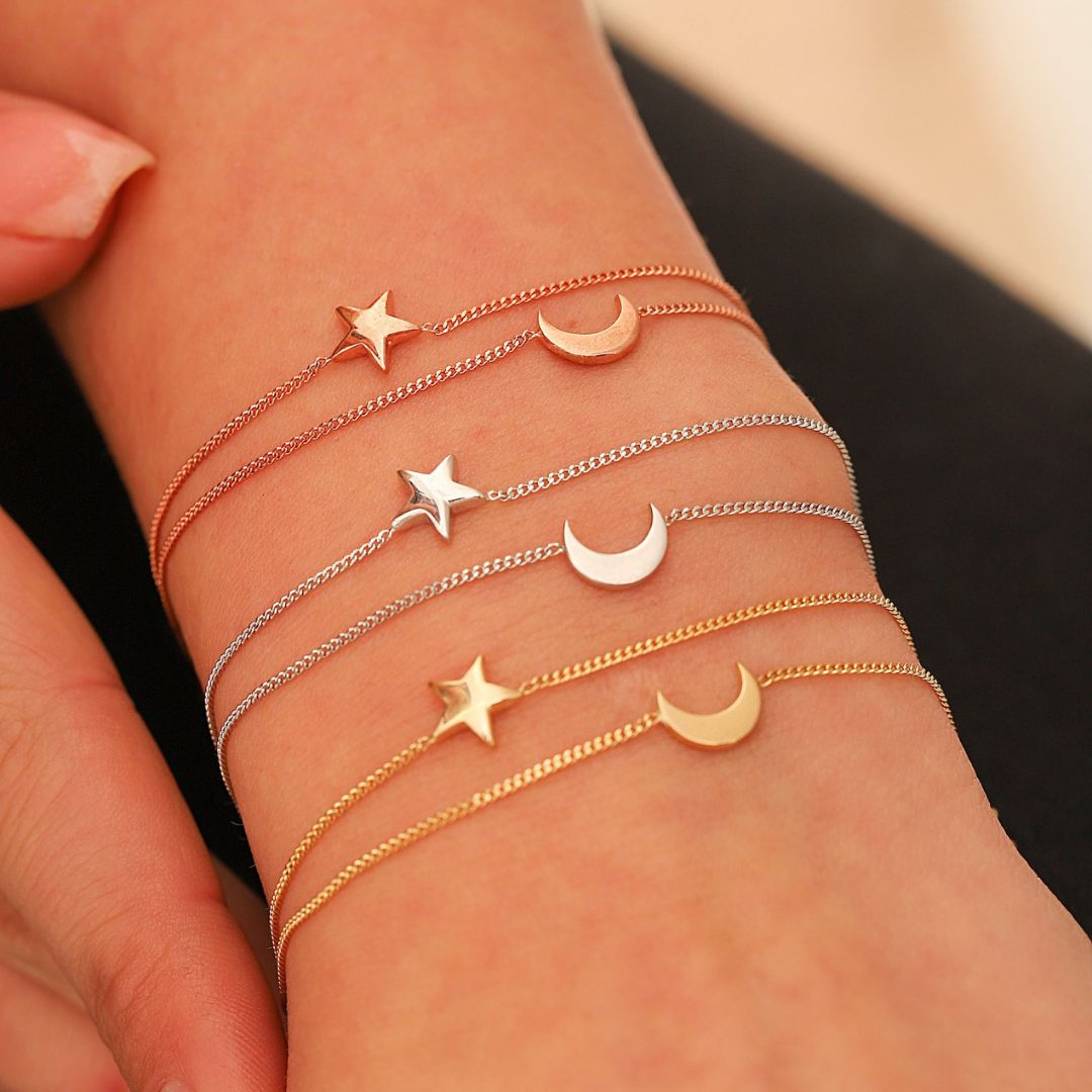 Minimalist Moon And Star Bracelet