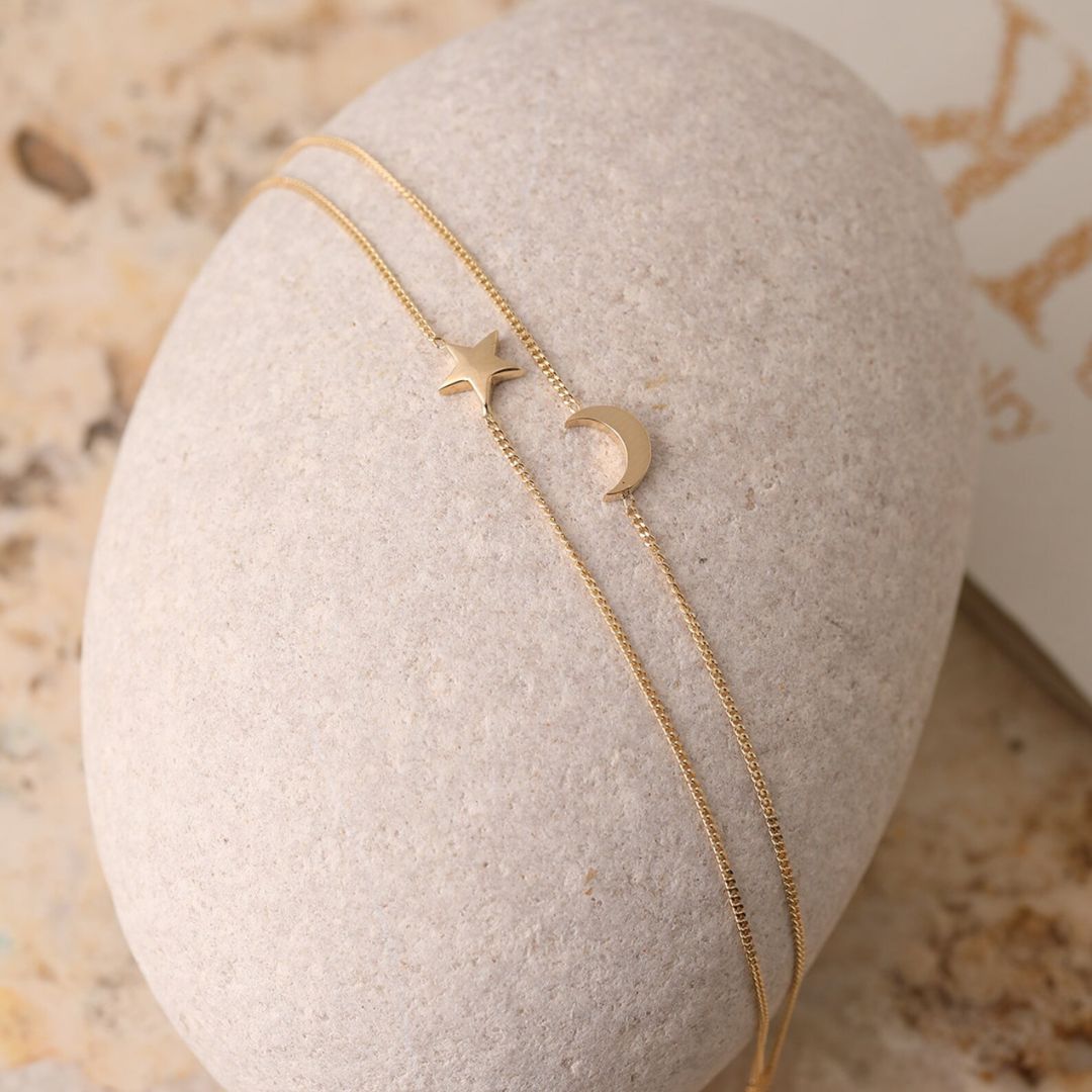 Minimalist Moon And Star Bracelet