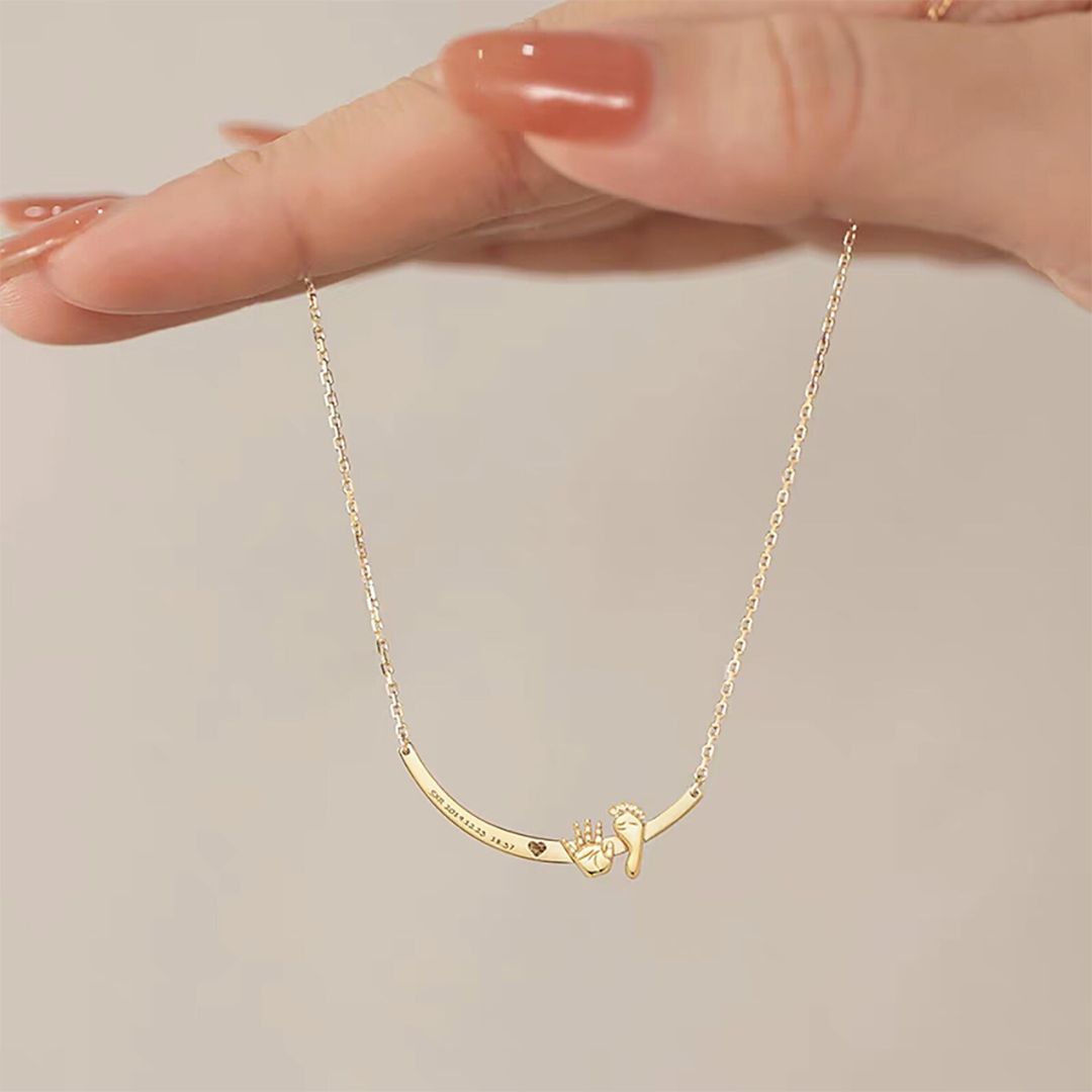 Baby Handprint and Footprint Necklace