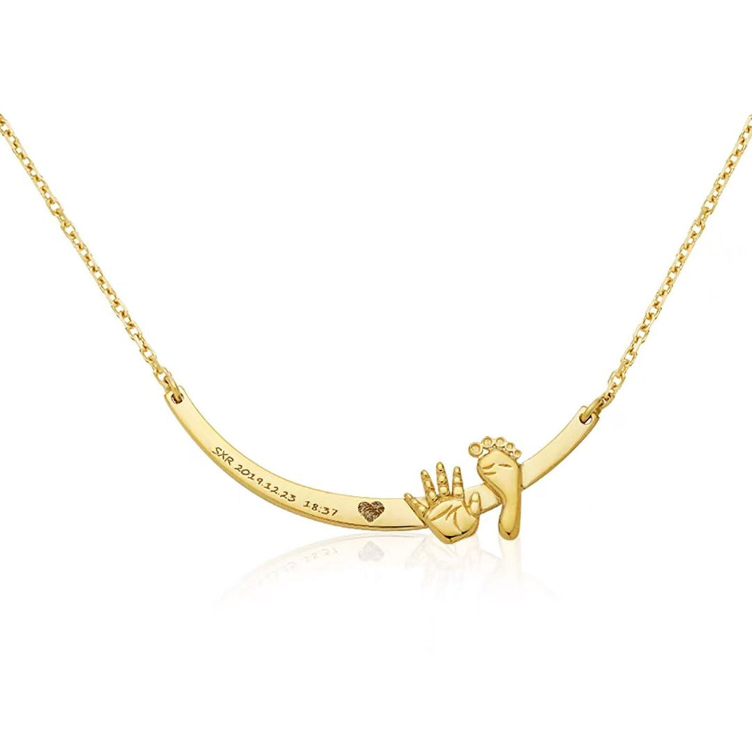 Baby Handprint and Footprint Necklace