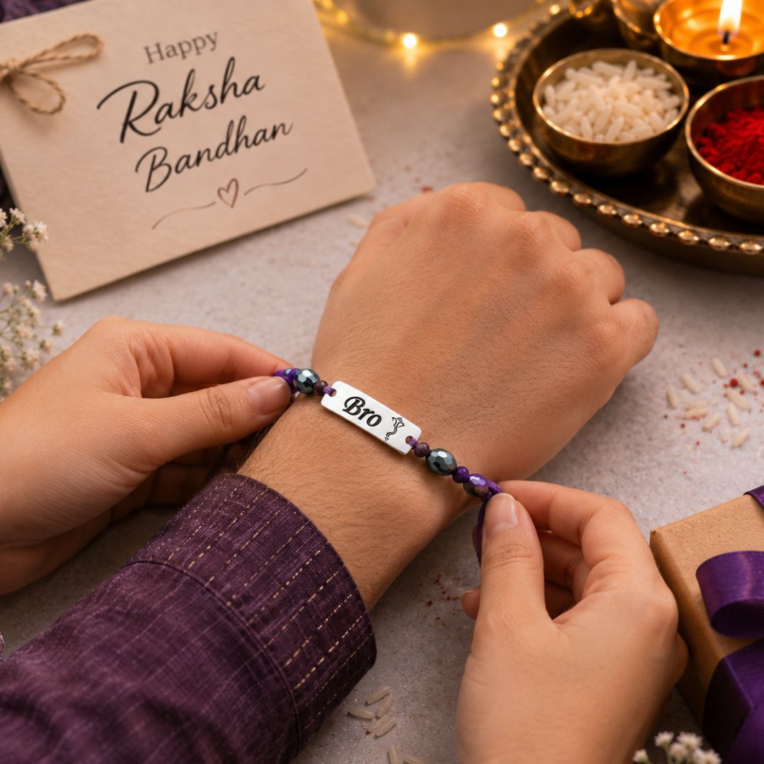 Bro Gold and Silver Plated Rakhi