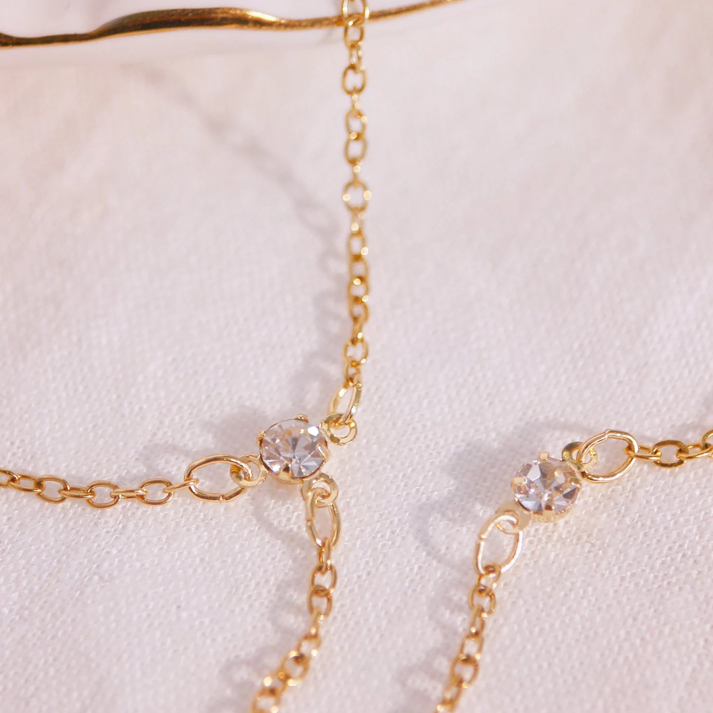 Cubic Foot Anklet With White Topaz Stone