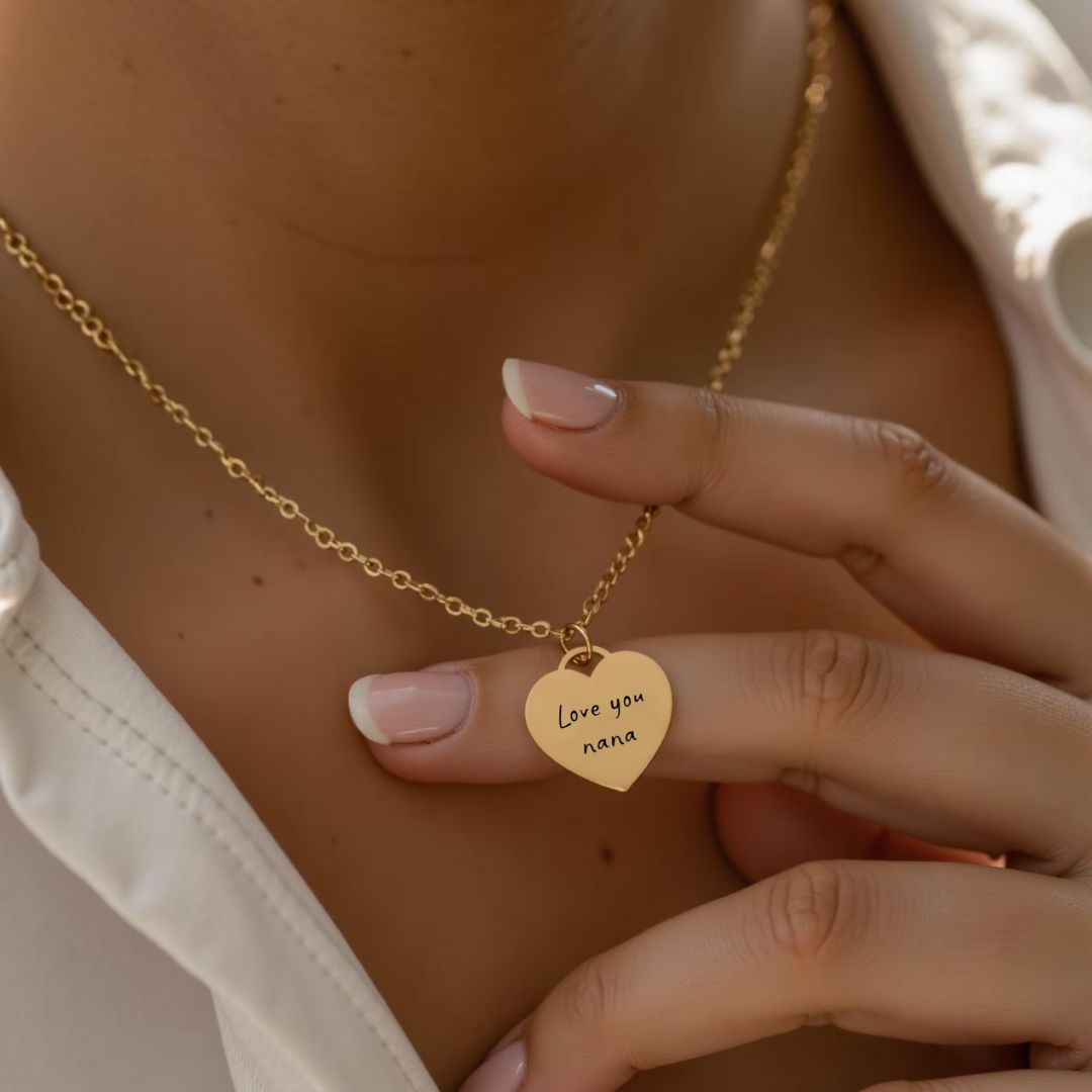 Custom Engraved Heart Name Necklace