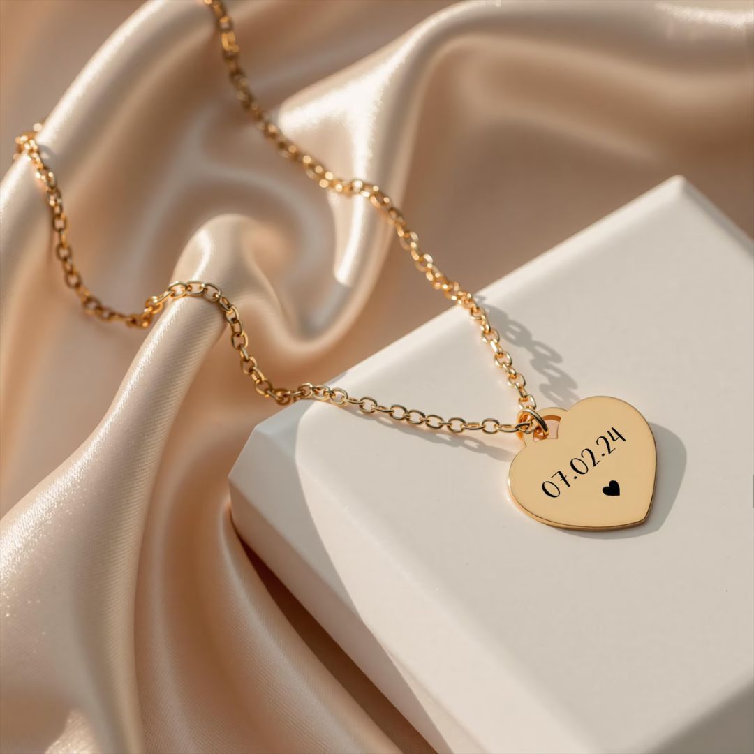 Custom Engraved Heart Name Necklace