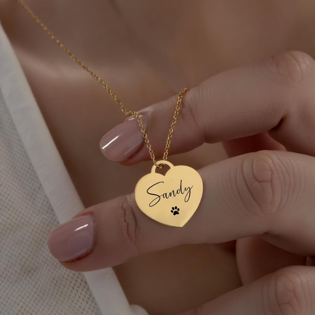 Custom Engraved Heart Name Necklace