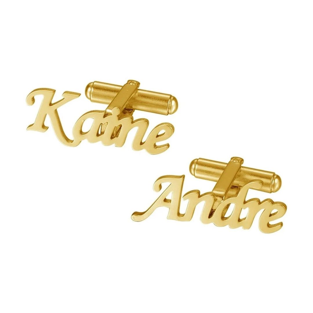 Custom Men's Shirt Cufflinks Personalized Name Cufflinks