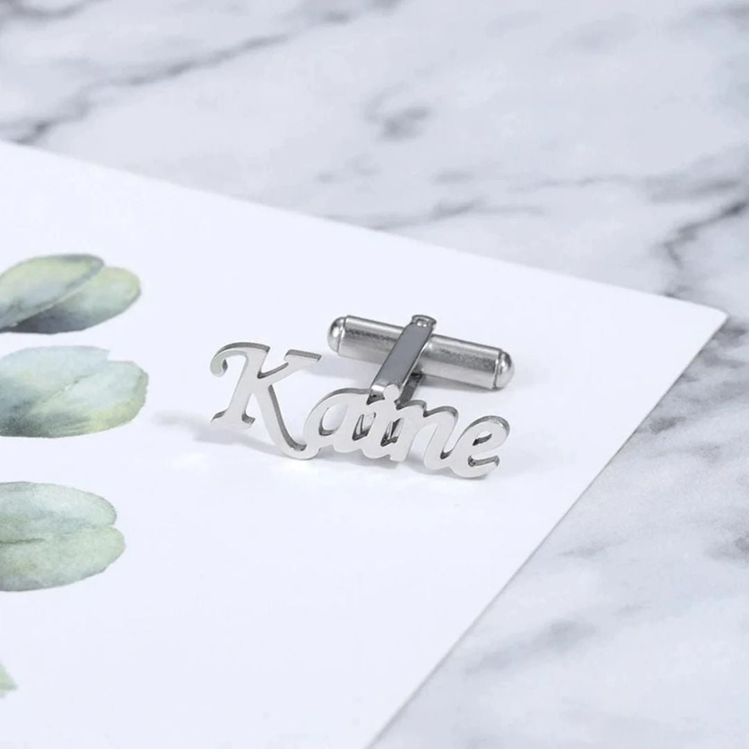 Custom Men's Shirt Cufflinks Personalized Name Cufflinks