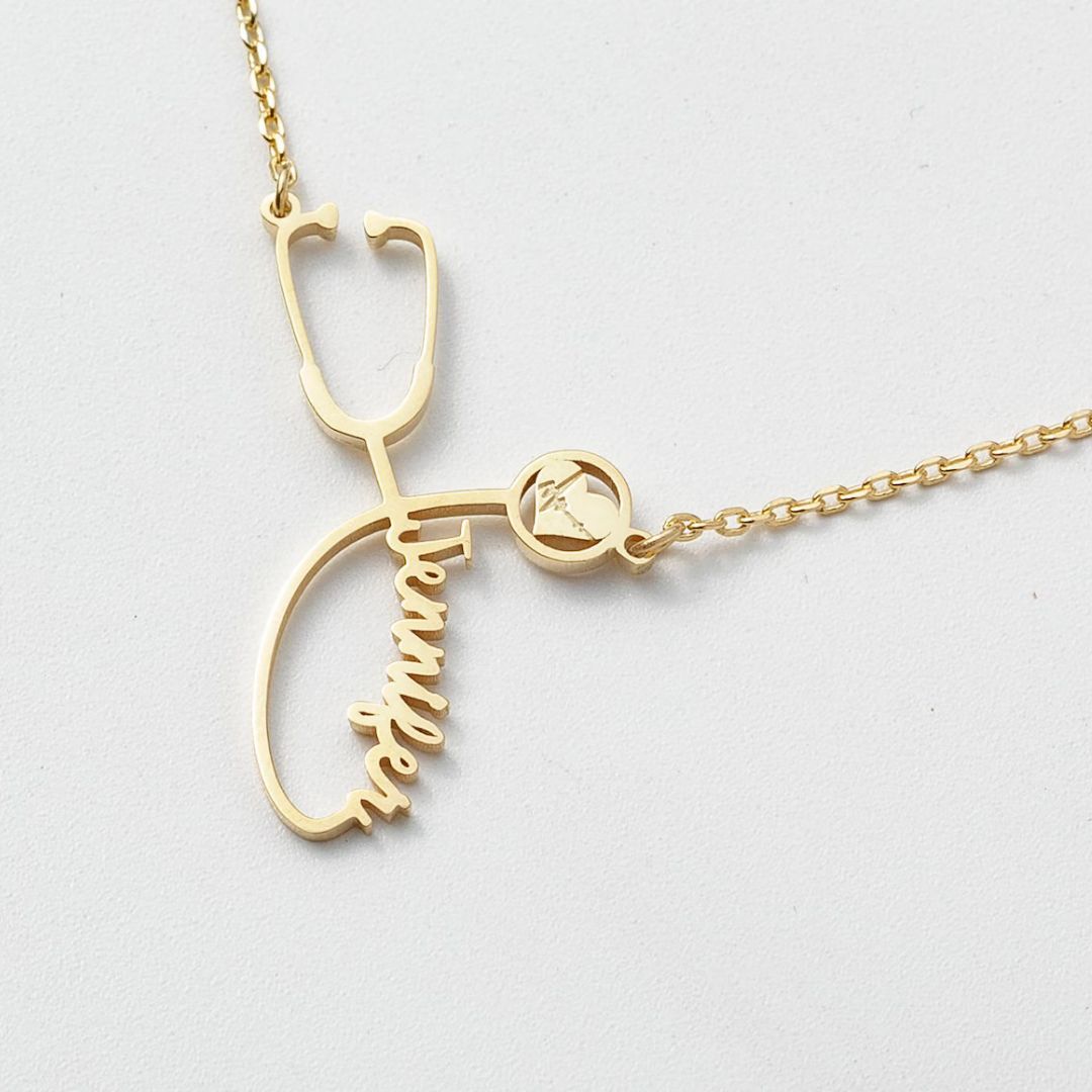 Custom Name Stethoscope Necklace