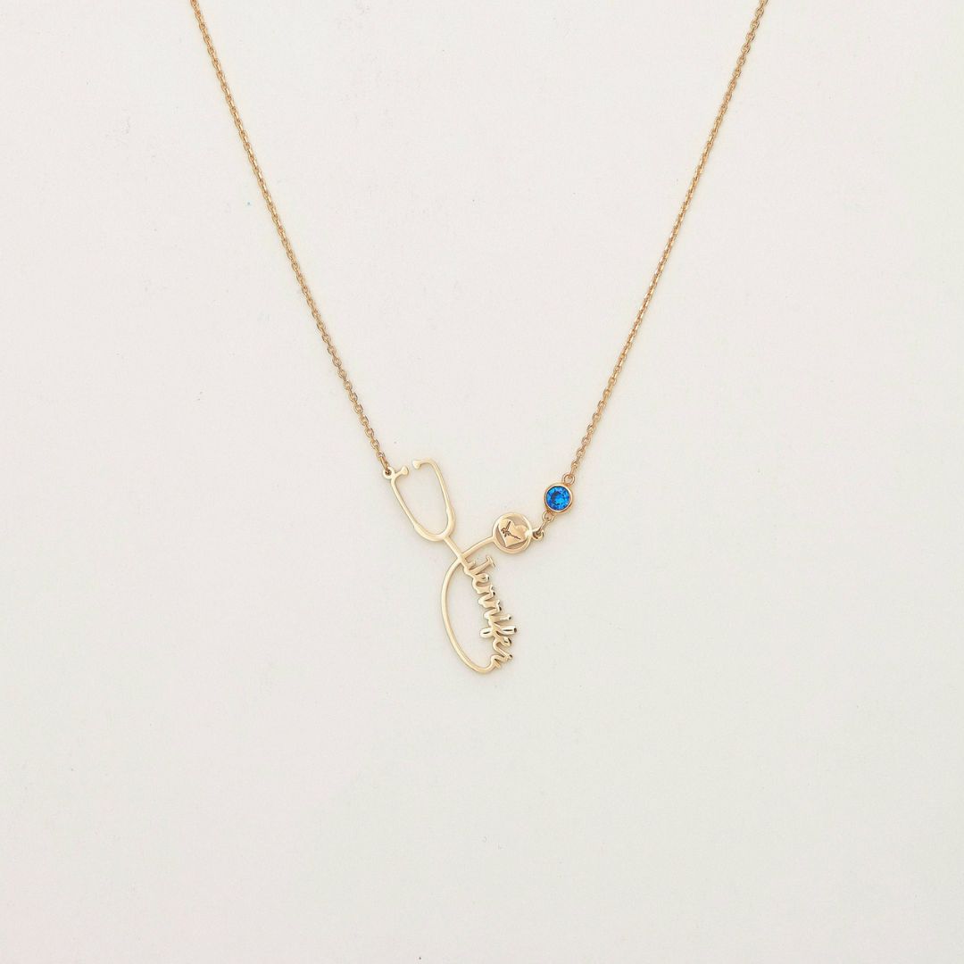 Custom Name Stethoscope Necklace