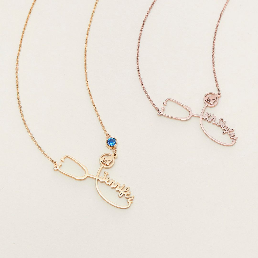 Custom Name Stethoscope Necklace