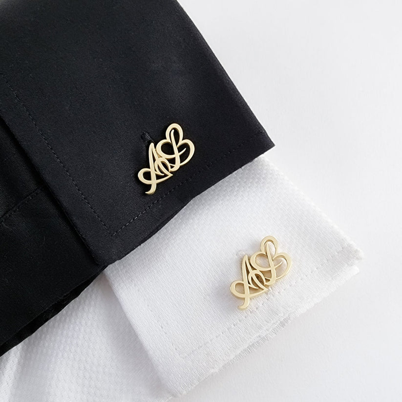 Custom Initial Heart Cufflink