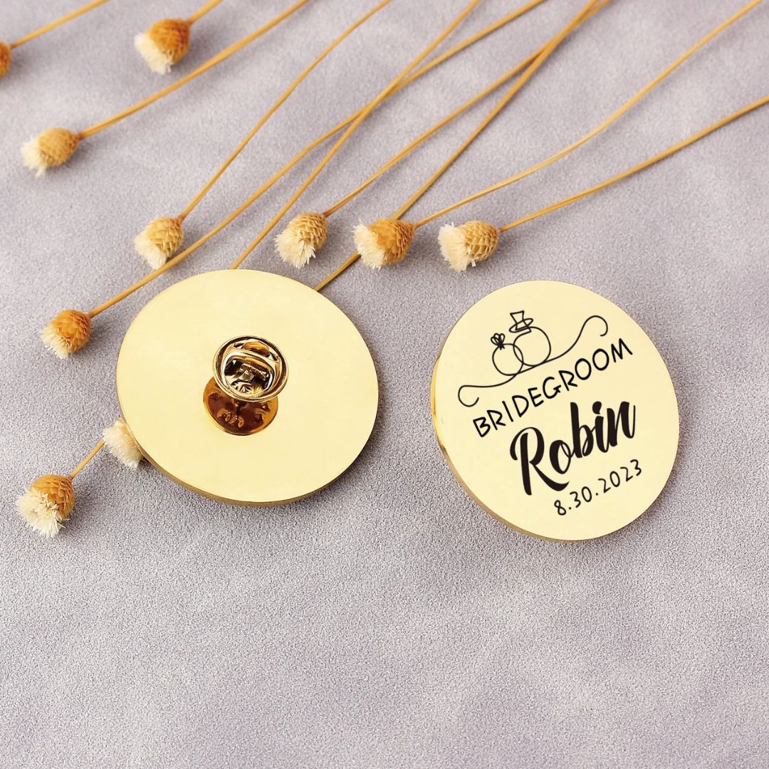 Custom Logo Brooch, Personalized With Any Text
