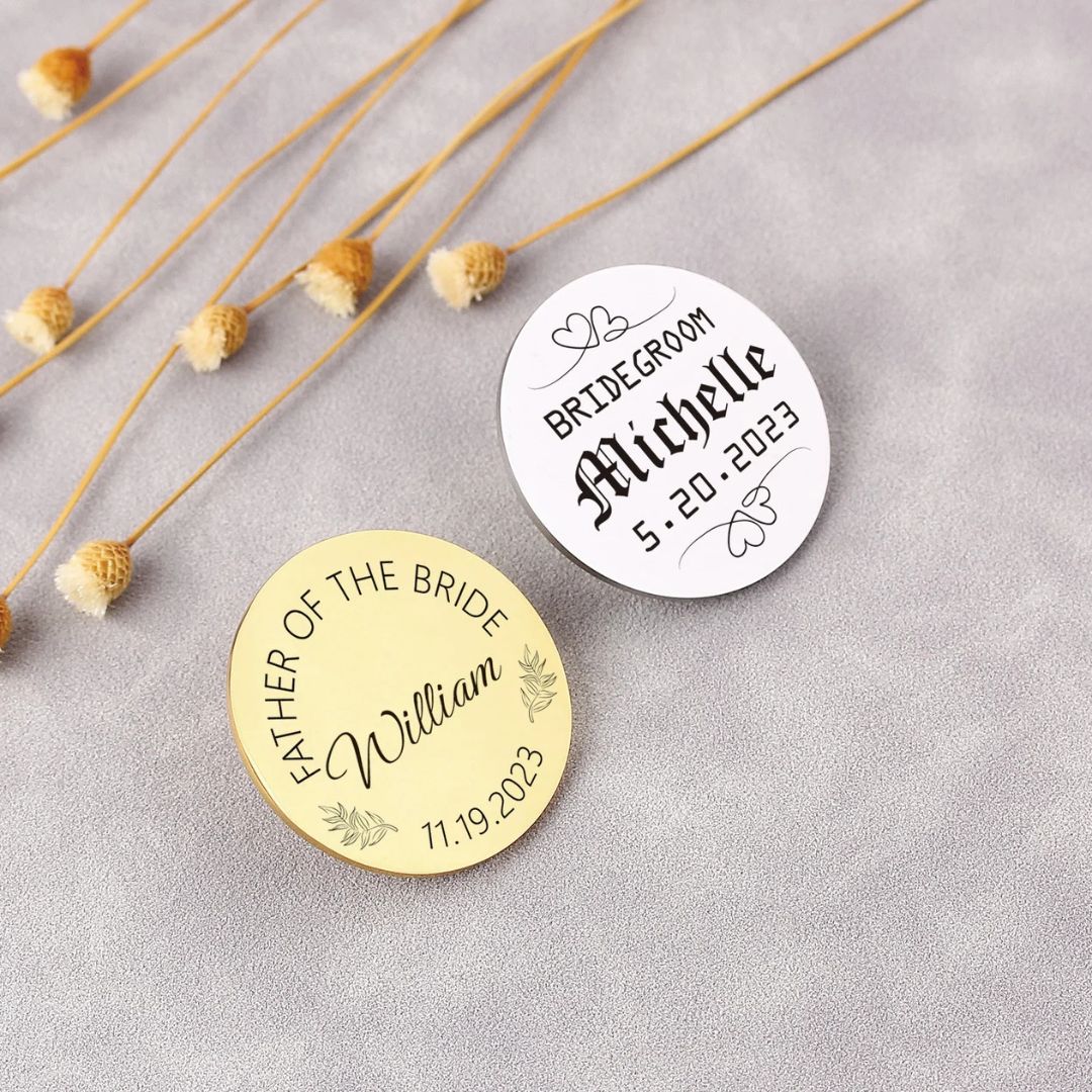 Custom Logo Brooch, Personalized With Any Text