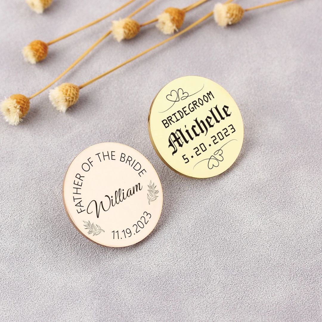 Custom Logo Brooch, Personalized With Any Text