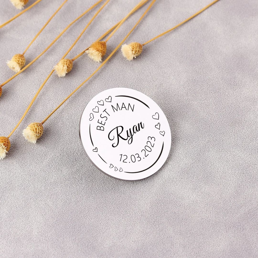 Custom Logo Brooch, Personalized With Any Text
