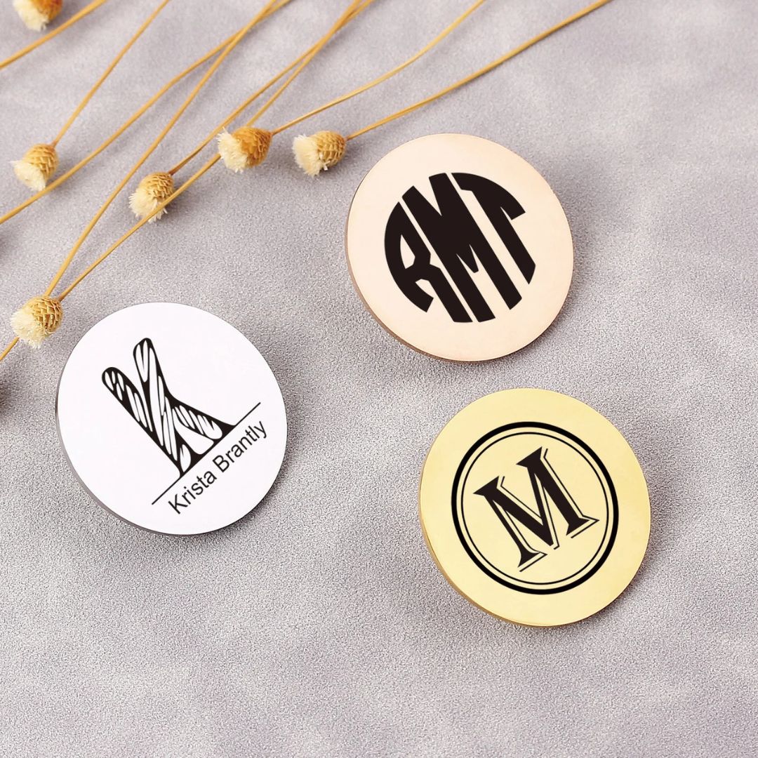 Custom Logo Brooch, Personalized With Any Text