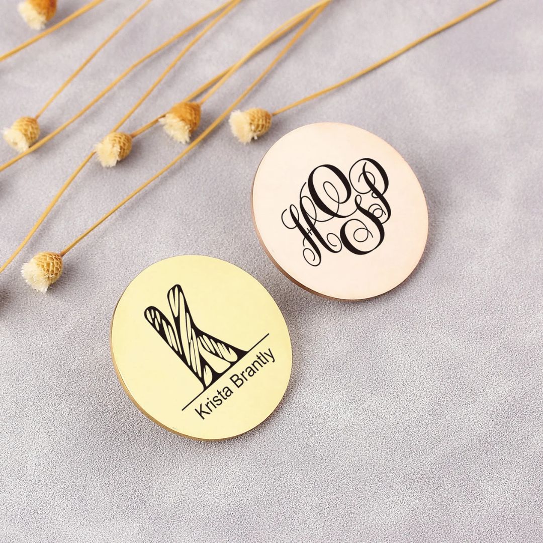 Custom Logo Brooch, Personalized With Any Text