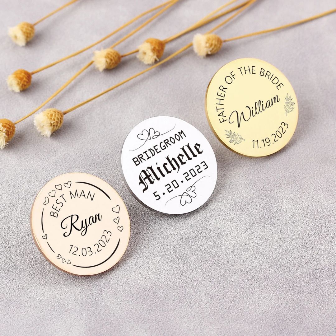 Custom Logo Brooch, Personalized With Any Text