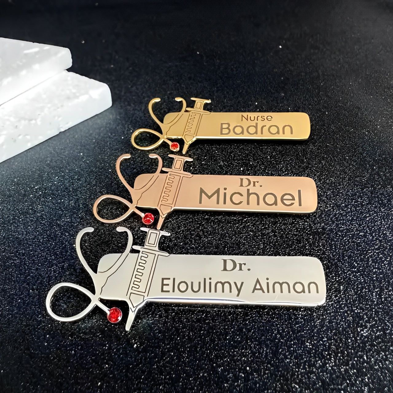 Custom Name Engraved Doctor Brooch