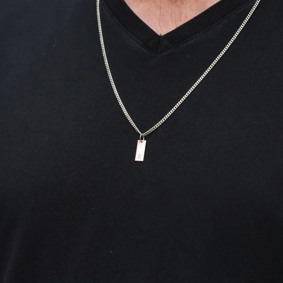 Customized Initial Men's Tag Necklace