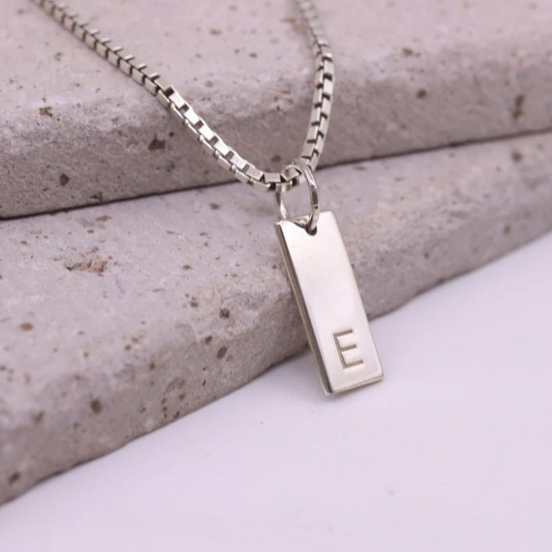 Customized Initial Men's Tag Necklace