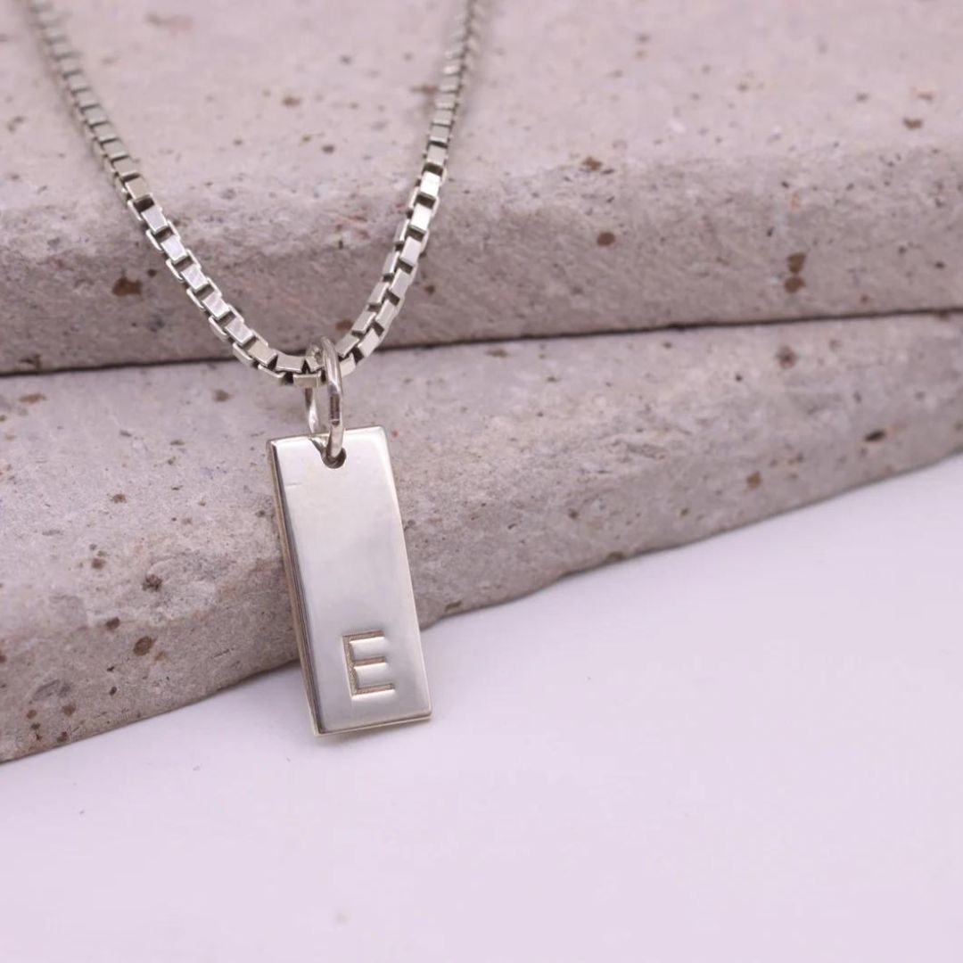 Customized Initial Men's Tag Necklace