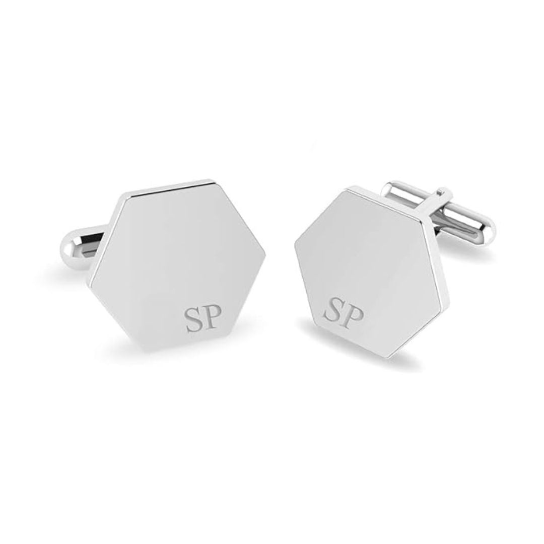 Customized Men's Engraved Initial Cufflinks