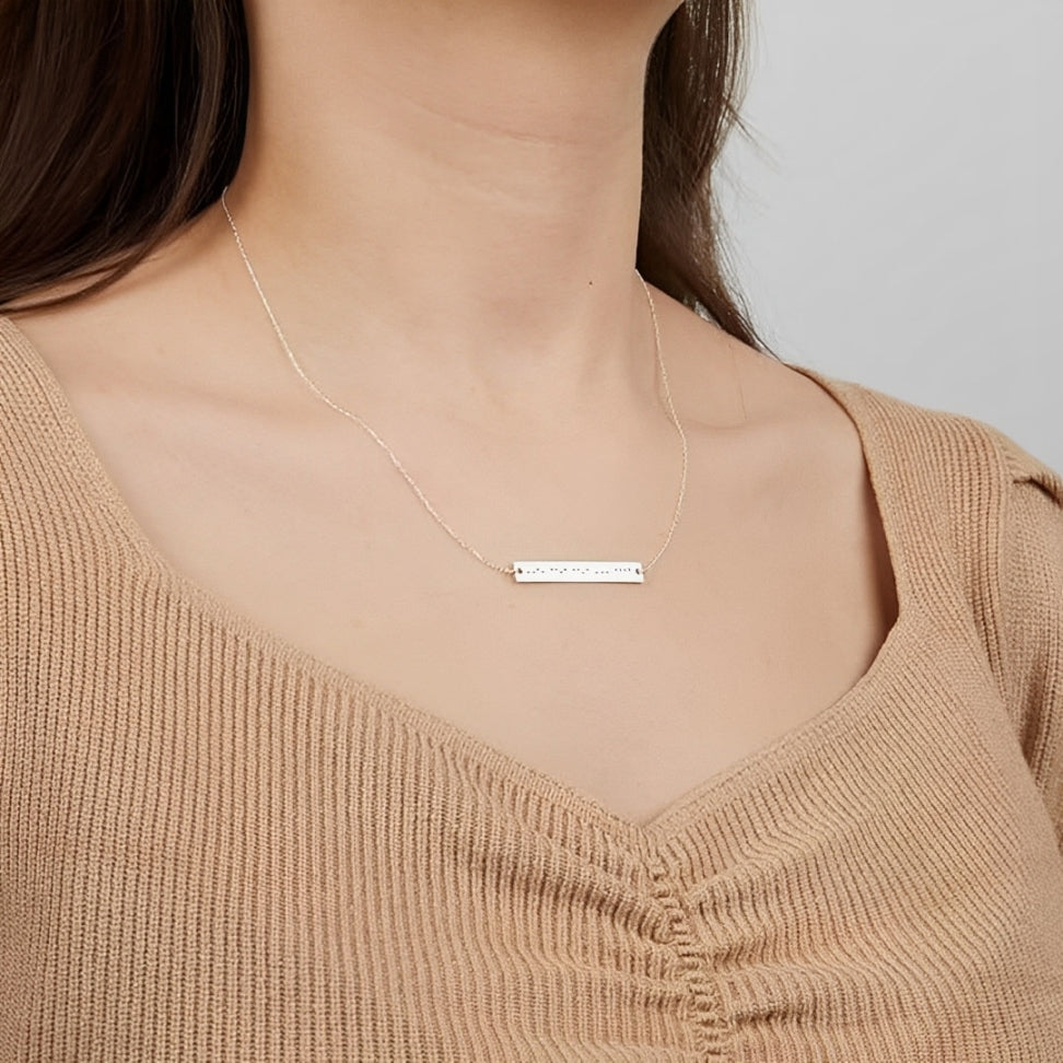 Customized Morse Code Bar Necklace