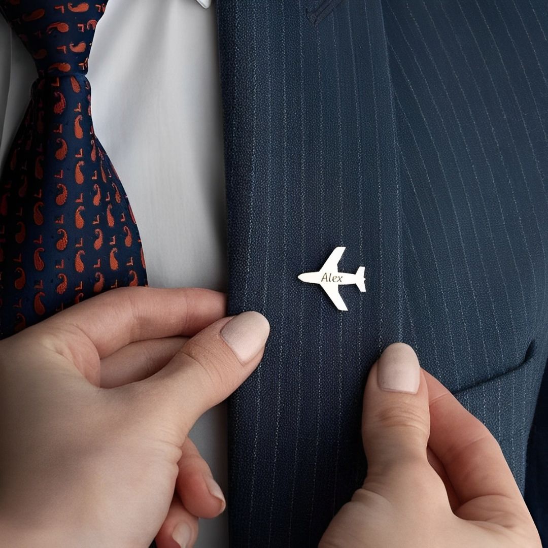Customized Pilot Name Brooch