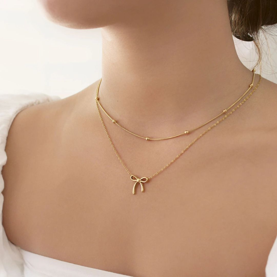 Cute Bow Pendent Necklace