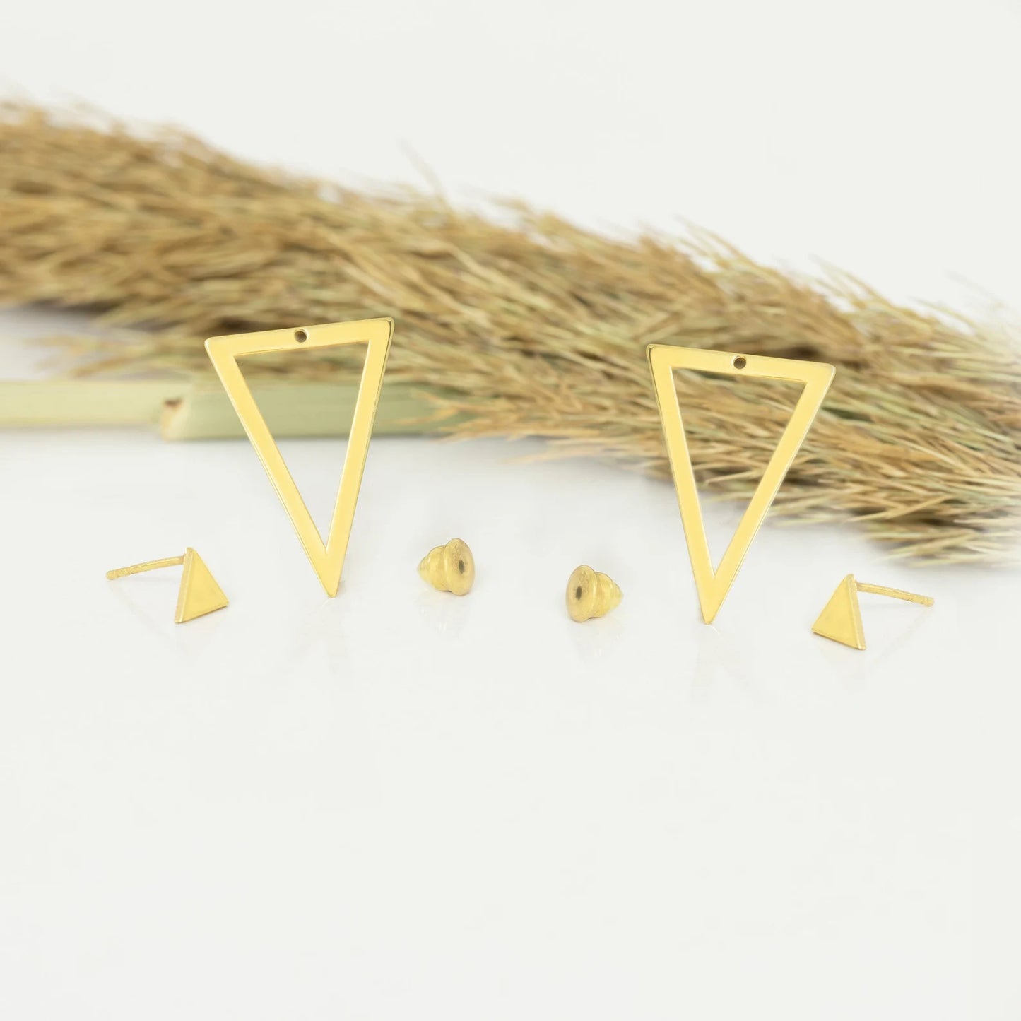 Minimalist Ear Jacket Earrings- Triangle Unique Earring