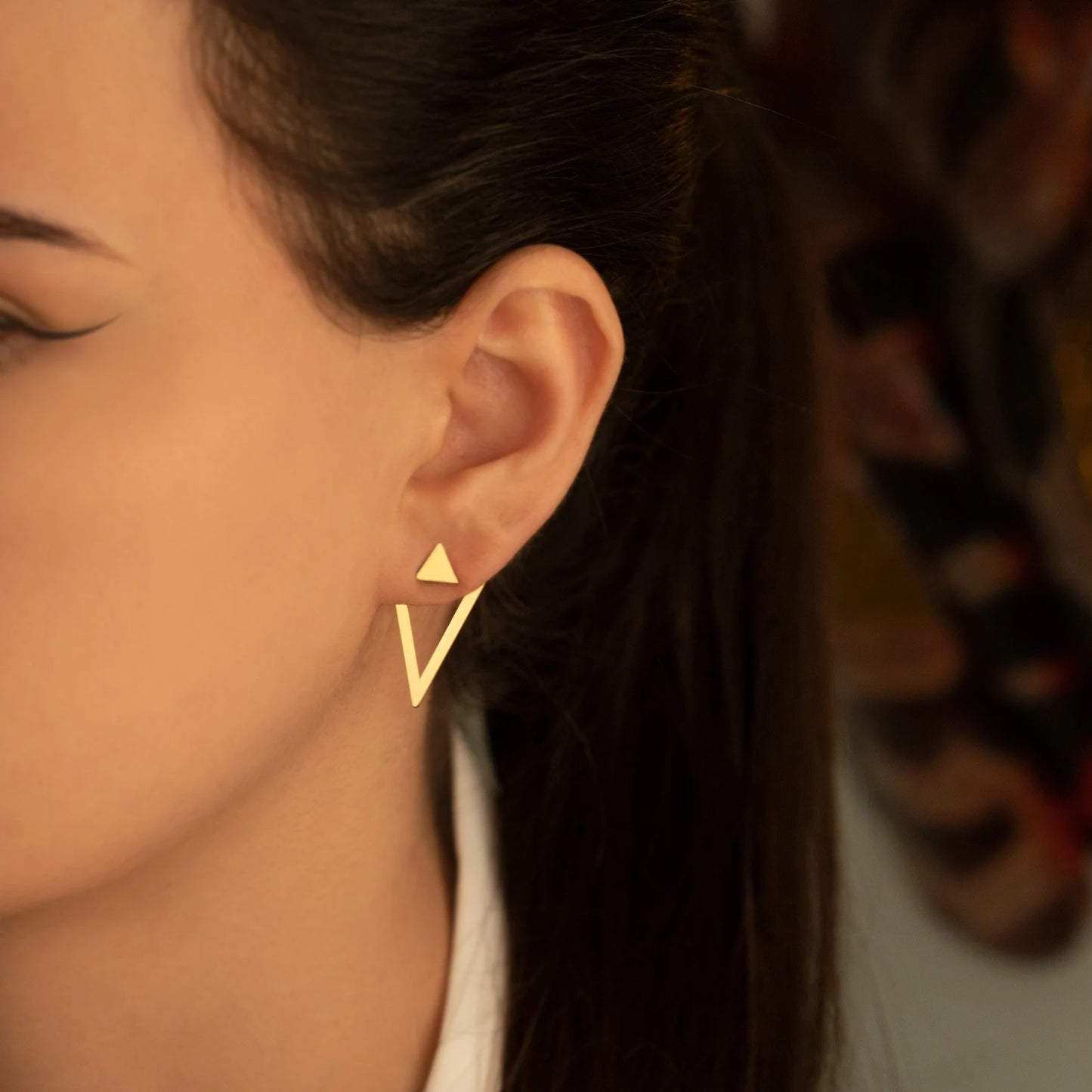 Minimalist Ear Jacket Earrings- Triangle Unique Earring