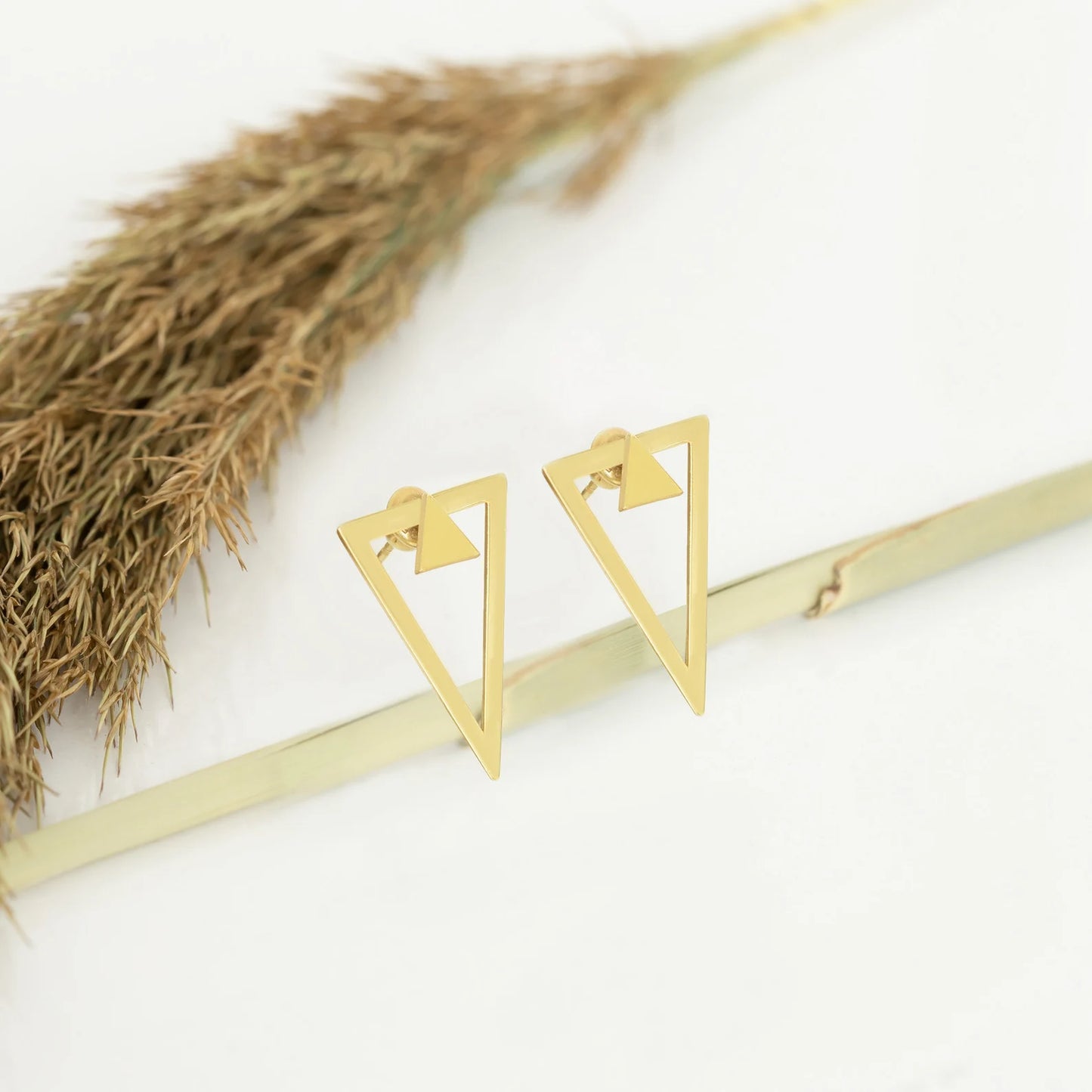 Minimalist Ear Jacket Earrings- Triangle Unique Earring