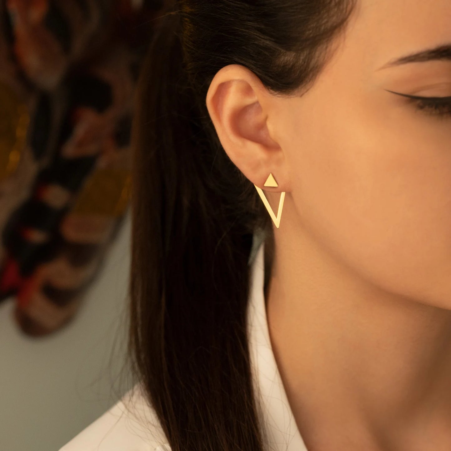 Minimalist Ear Jacket Earrings- Triangle Unique Earring