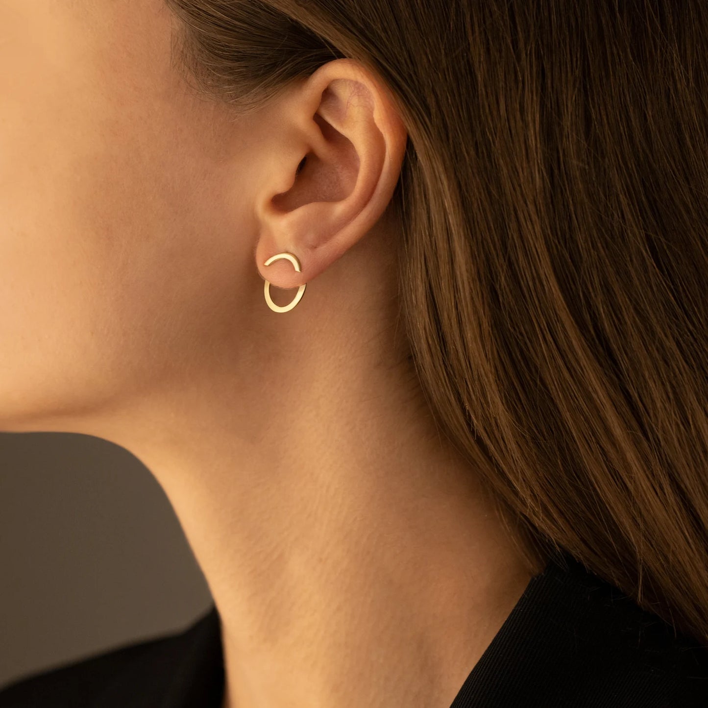 Ear Jacket Round Earrings | Modern Jewllery