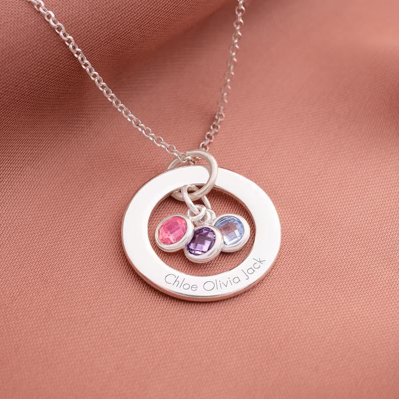 Family Birthstone Personalized Necklace