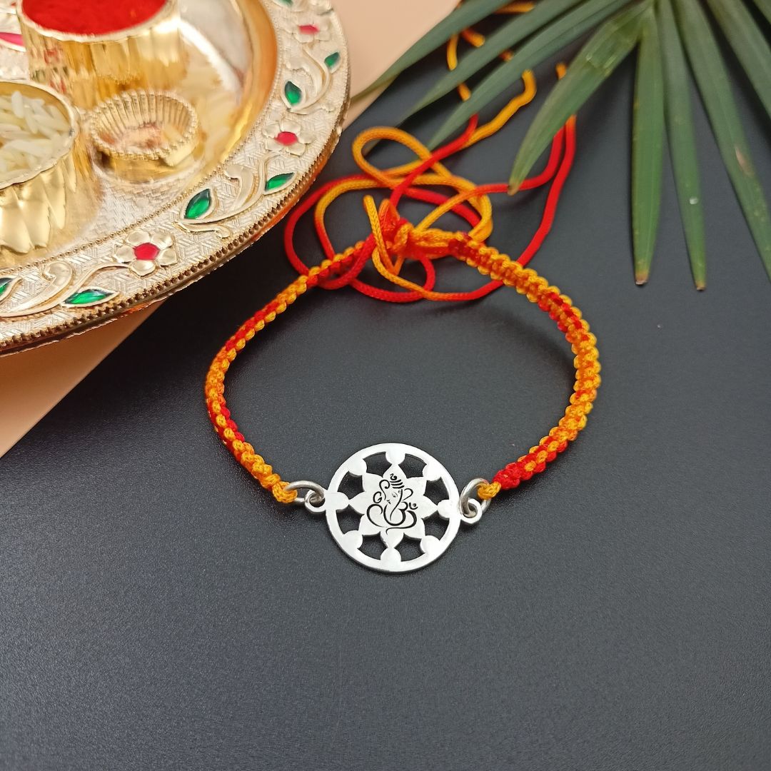 Ganesha Silver Rakhi