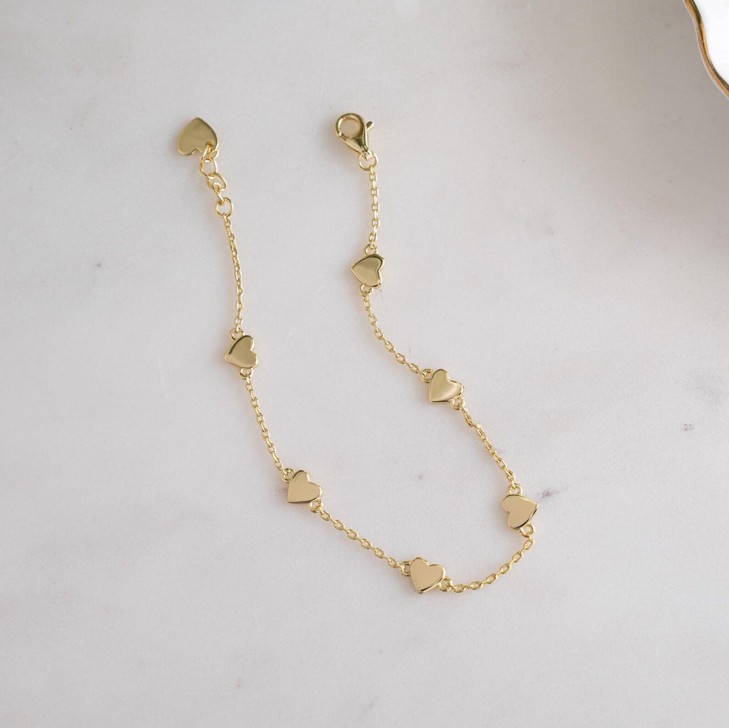 Heart Bracelet, Love Bracelet, Gold Charm Bracelet