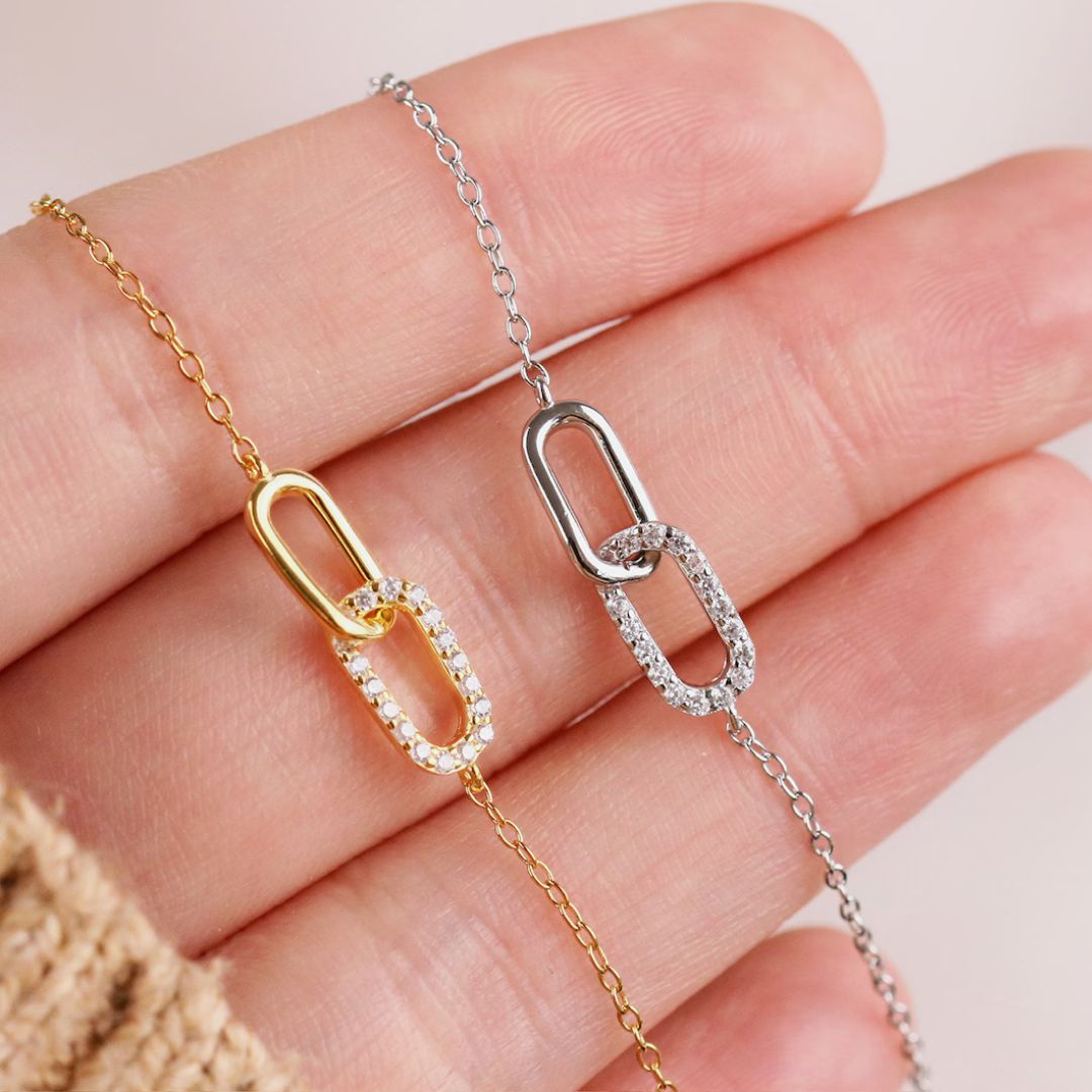 Interlocking Paperclip Chain Bracelet