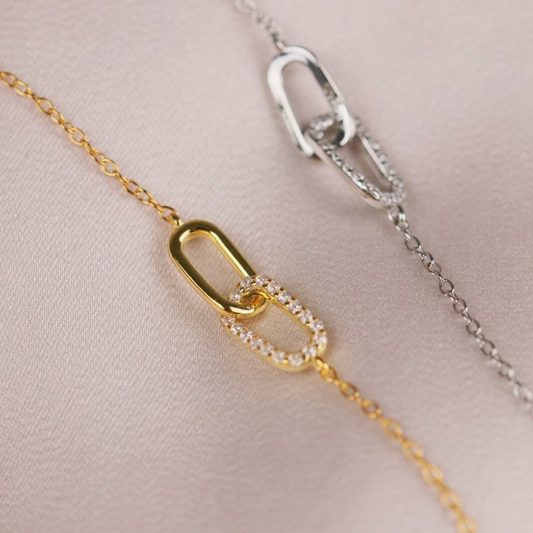 Interlocking Paperclip Chain Bracelet