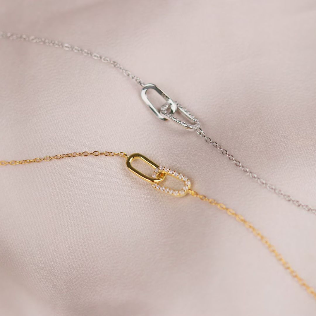 Interlocking Paperclip Chain Bracelet