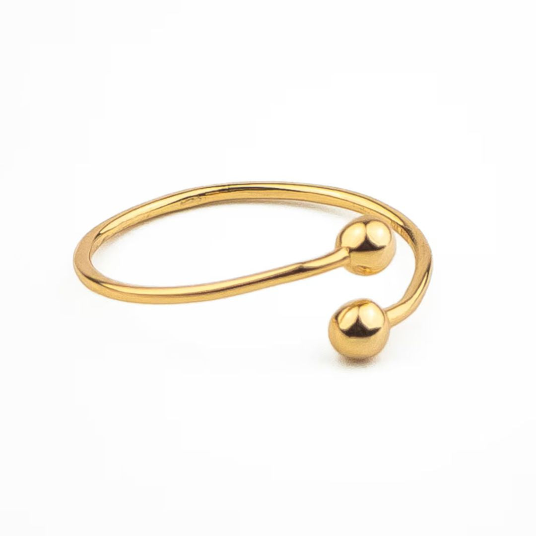 Minimalist Adjustable Ball Cuff Ring