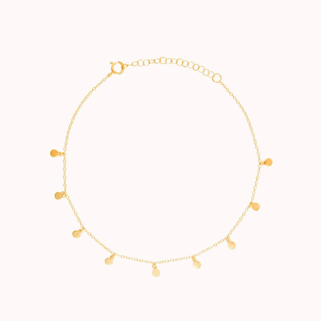 Minimalist Dangling Coins Anklet