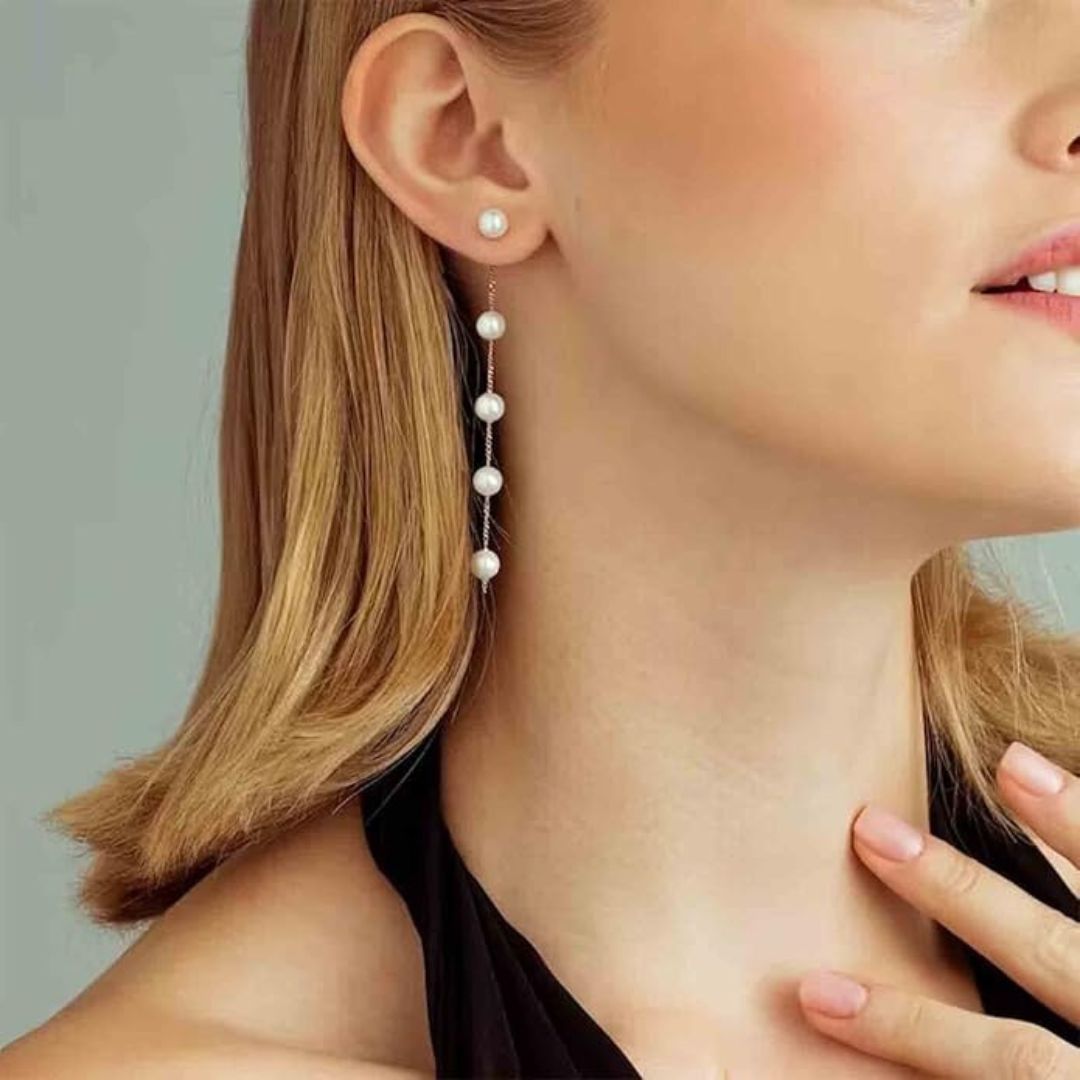 Minimalist Real Long Pearl Earrings