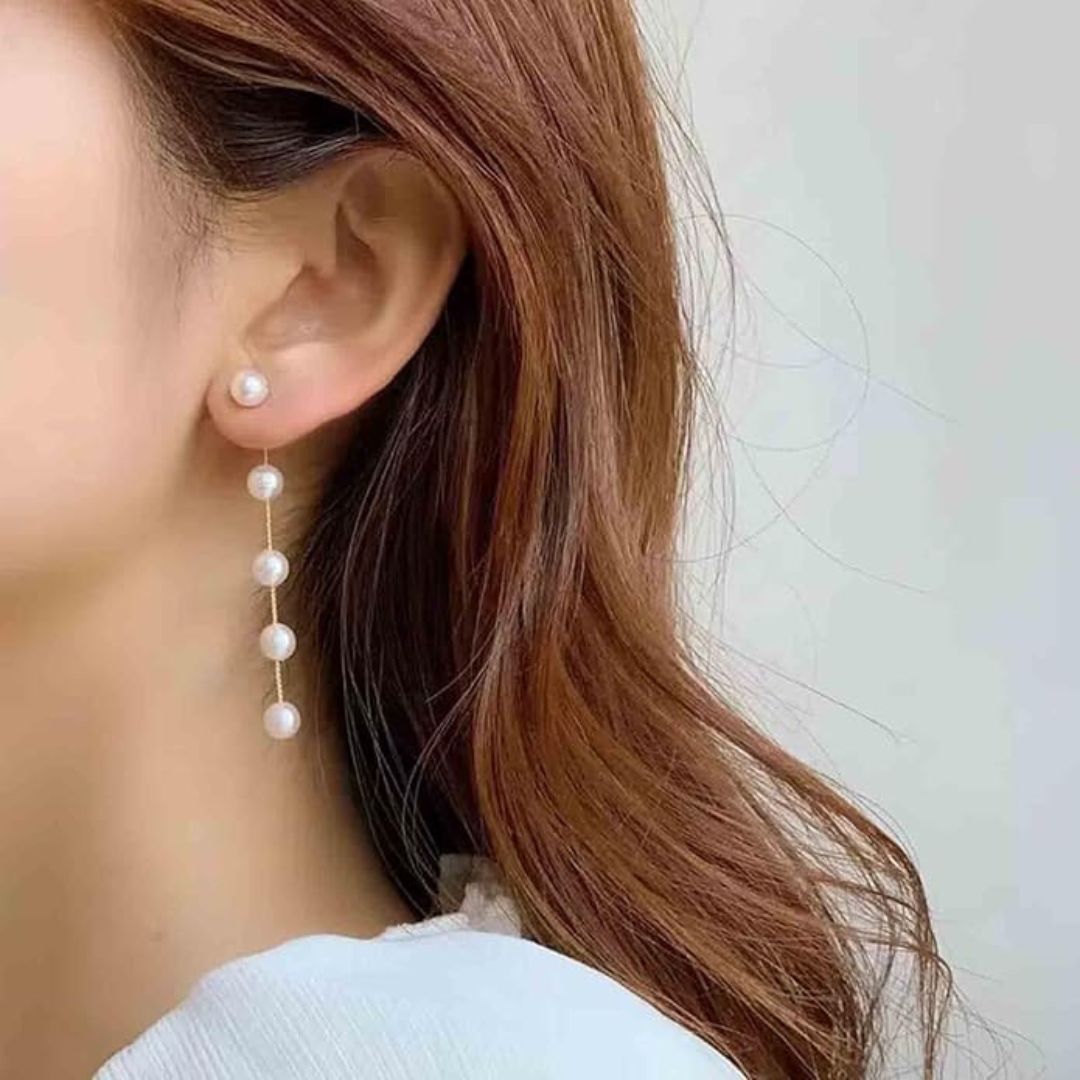 Minimalist Real Long Pearl Earrings