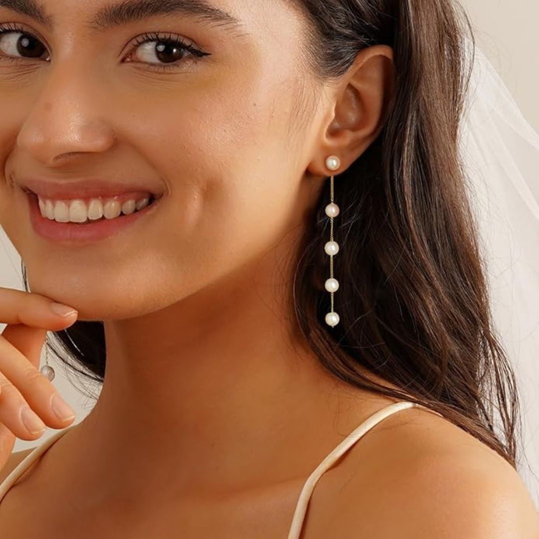 Minimalist Real Long Pearl Earrings