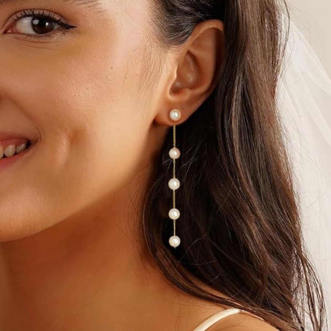 Minimalist Real Long Pearl Earrings