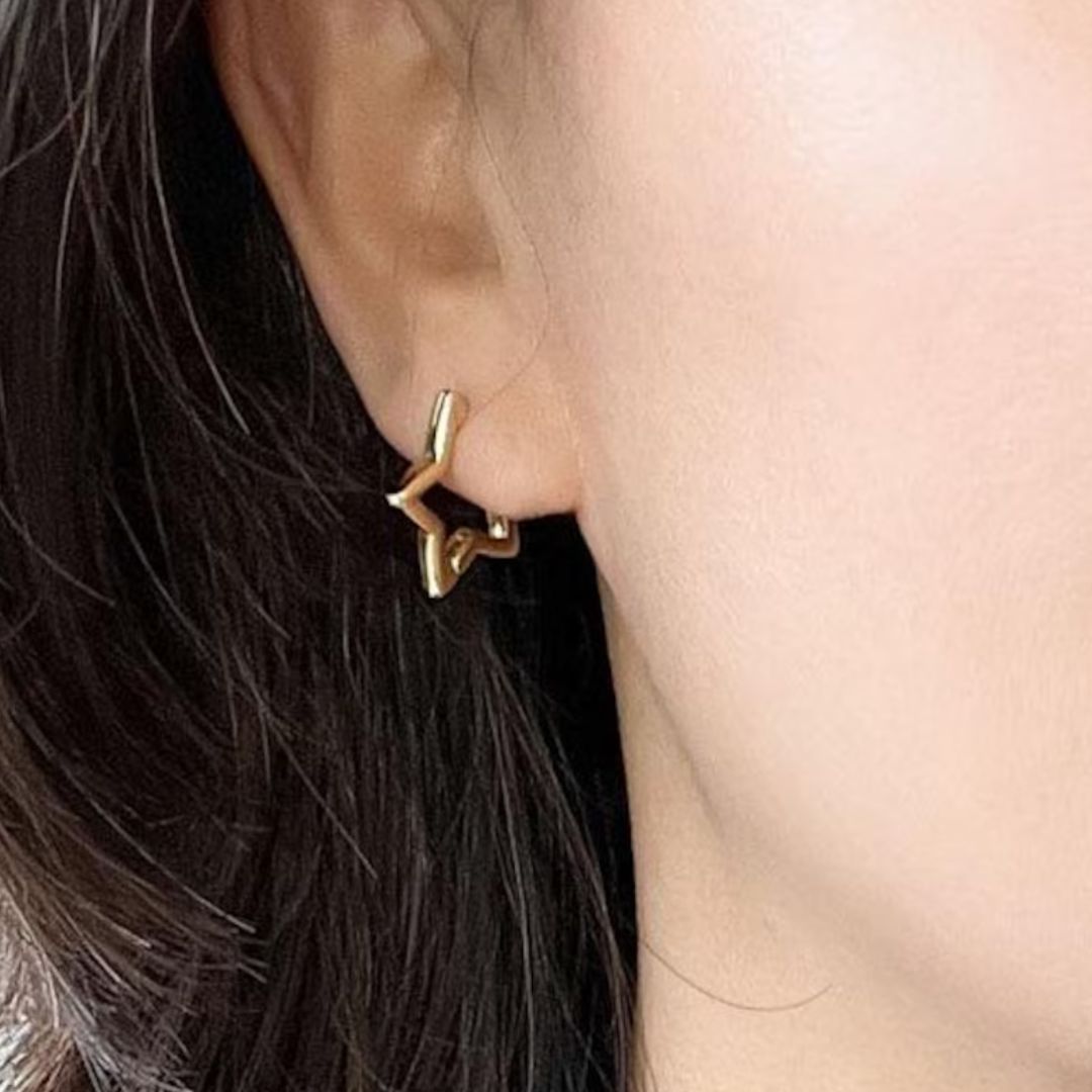 Minimalist Star Huggie Earrings