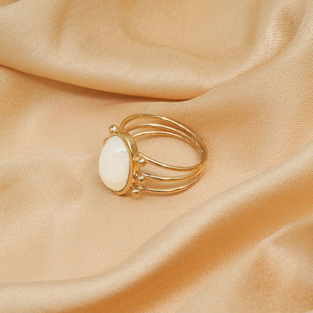Moonstone Crown Ring