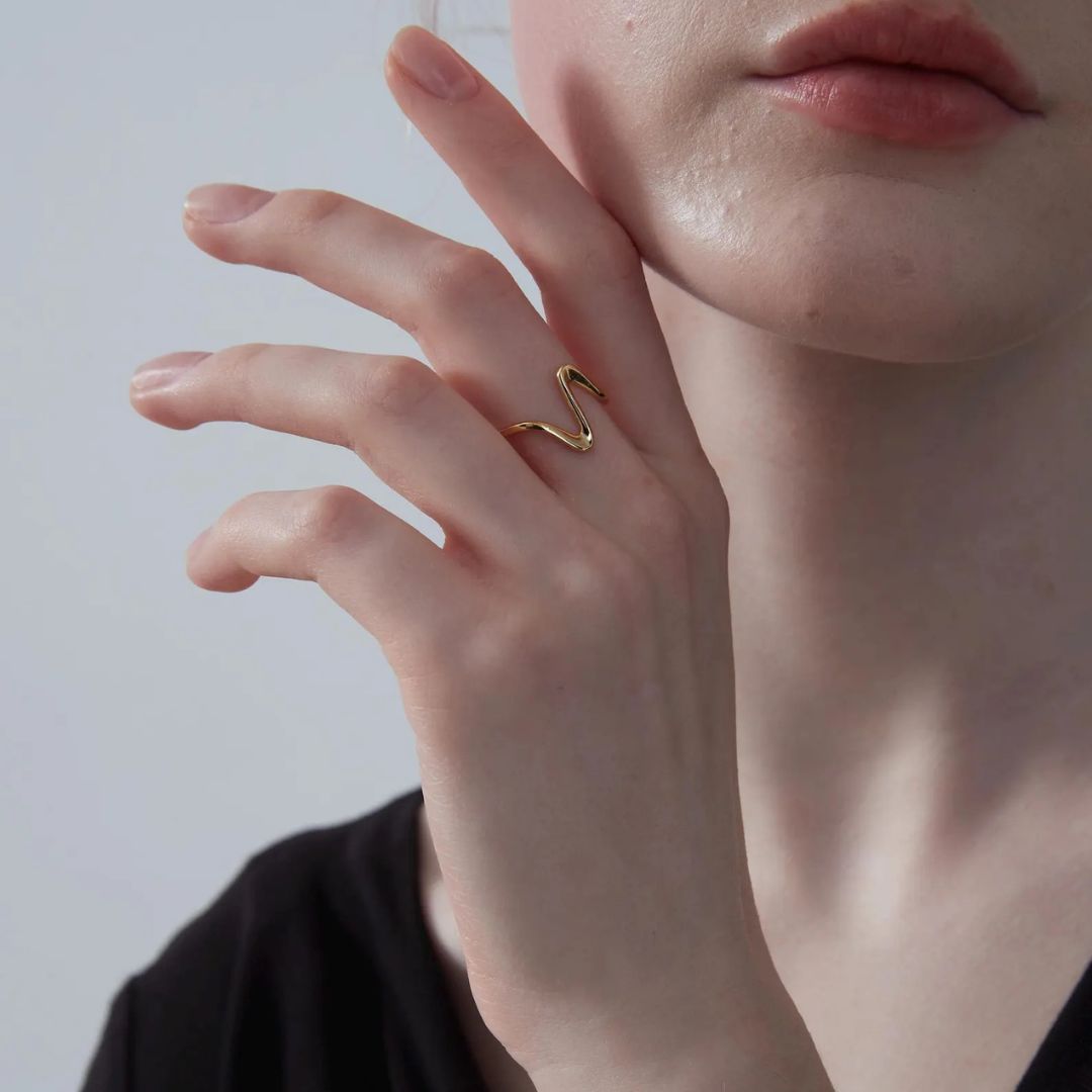Ocean Wave Beach Band Ring